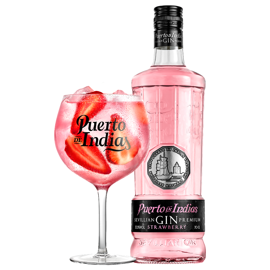 PACK GIN PUERTO DE INDIAS STRAWBERRY 700 ML + COPA